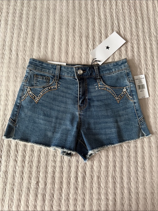 Vanilla Star Pants - Vanilla Star Medium Blue Denim Accent Detailed Shorts ❤️Sz 2